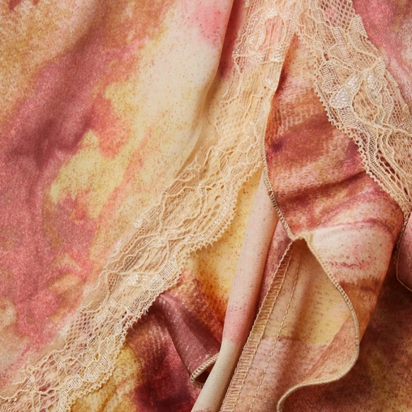 Free People Moonbeams Lace-Trimmed Tie-Waist Maxi Robe XS - Picture 7 of 7